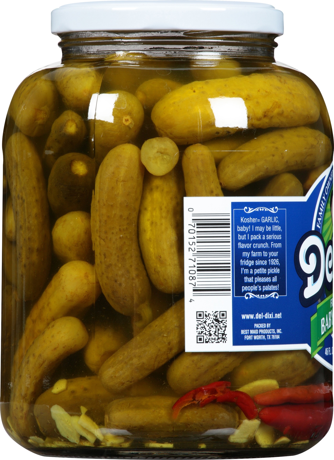 slide 4 of 5, Del-Dixi Baby Kosher Pickles, 46 oz