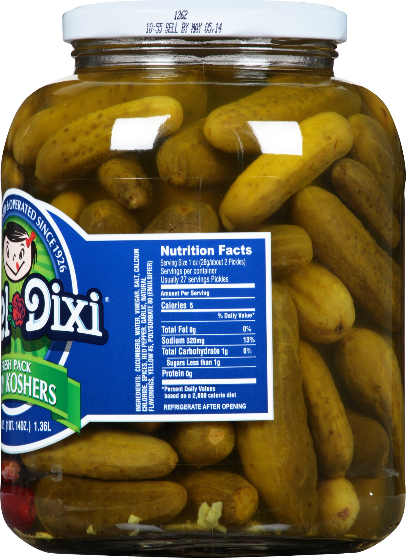 slide 5 of 5, Del-Dixi Baby Kosher Pickles, 46 oz