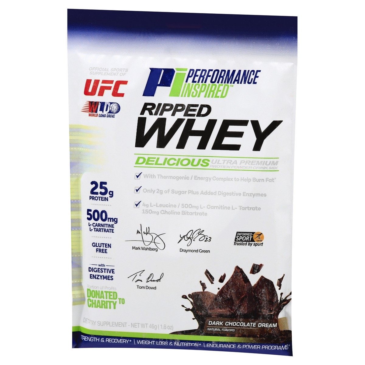 slide 11 of 13, Performance Inspired Nutrition Ripped Whey Dark Chocolate Dream Protein Powder Drink Mix 46 gr, 46 g