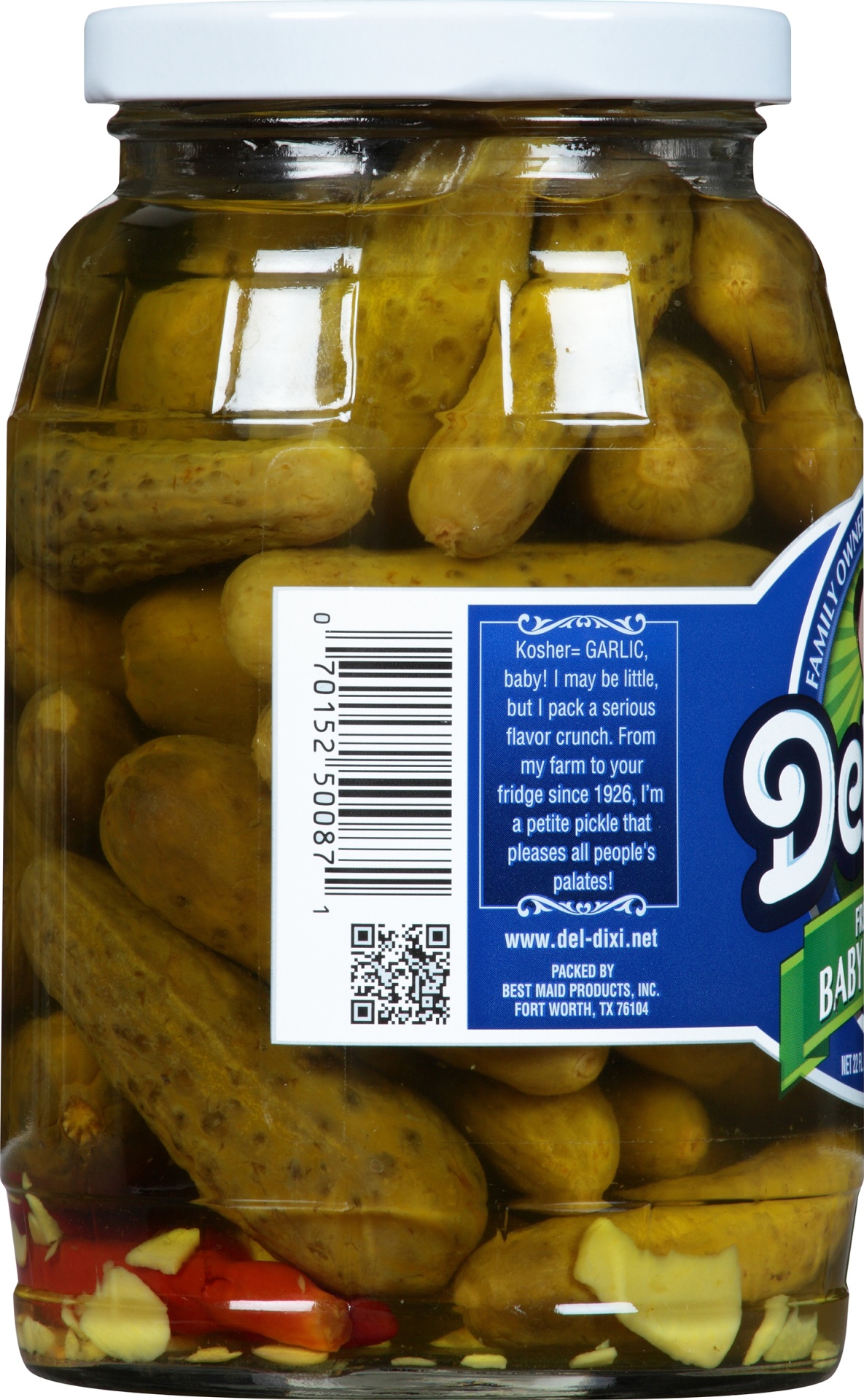 slide 2 of 5, Del-Dixi Baby Kosher Pickles, 22 oz