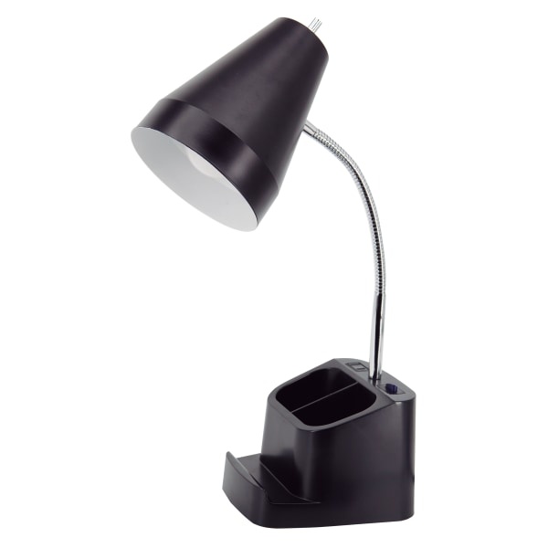 slide 1 of 2, Realspace Lusina Led Organizer Desk Lamp With Usb, 18''H, Black, 1 ct