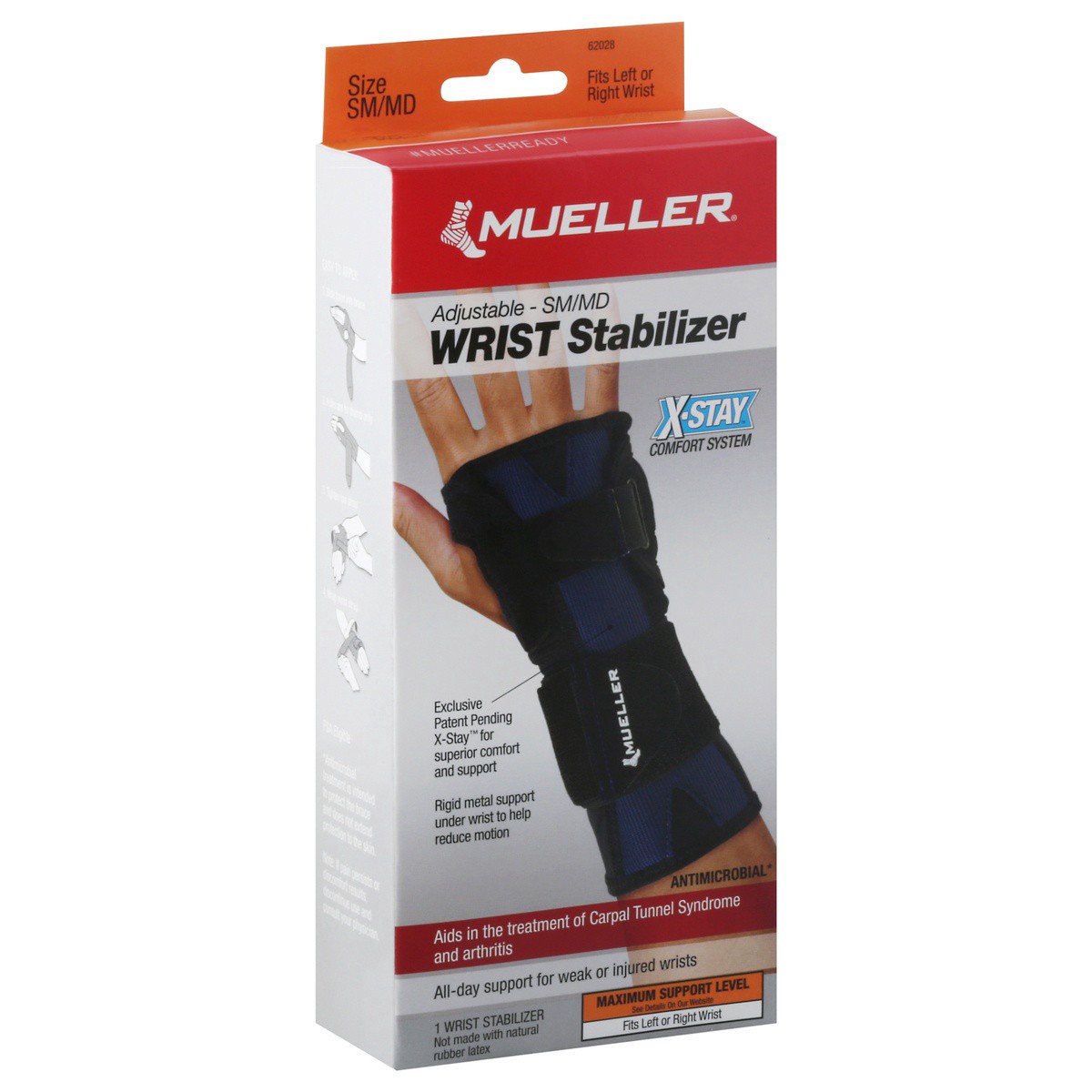 slide 6 of 9, Mueller Small/Medium Maximum Adjustable Wrist Stabilizer 1 ea, s/m