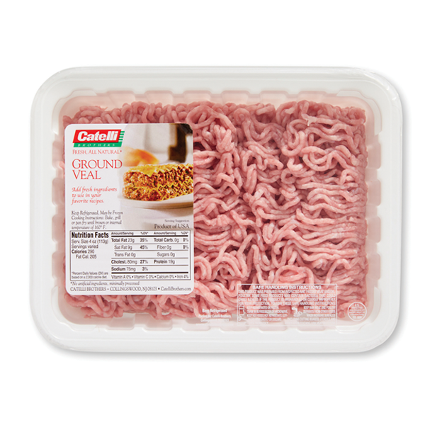 slide 1 of 1, Catellibrt Catelli Brothers Ground Veal, per lb