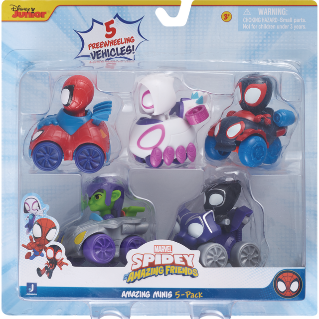 slide 1 of 1, JAZWARES Spidey & Friends Mini Vehicle 5 Pk, 1 ct