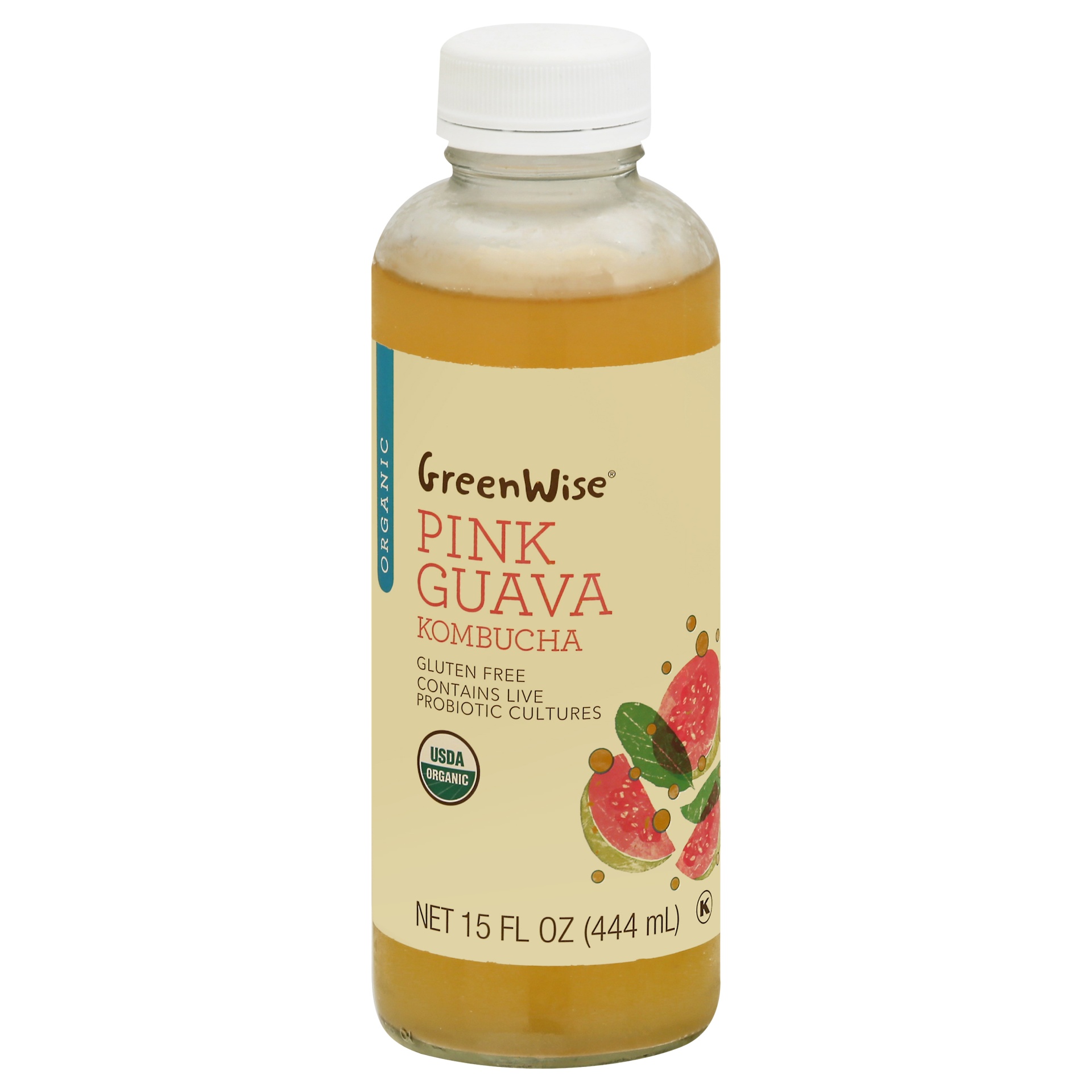 GreenWise Organic Pink Guava Kombucha 15 fl oz Shipt