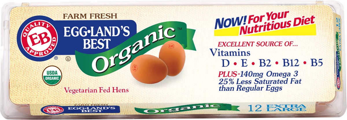 slide 9 of 10, Eggland's Best Extra Large Brown Organic Omega 3 12 CT, 12 ct