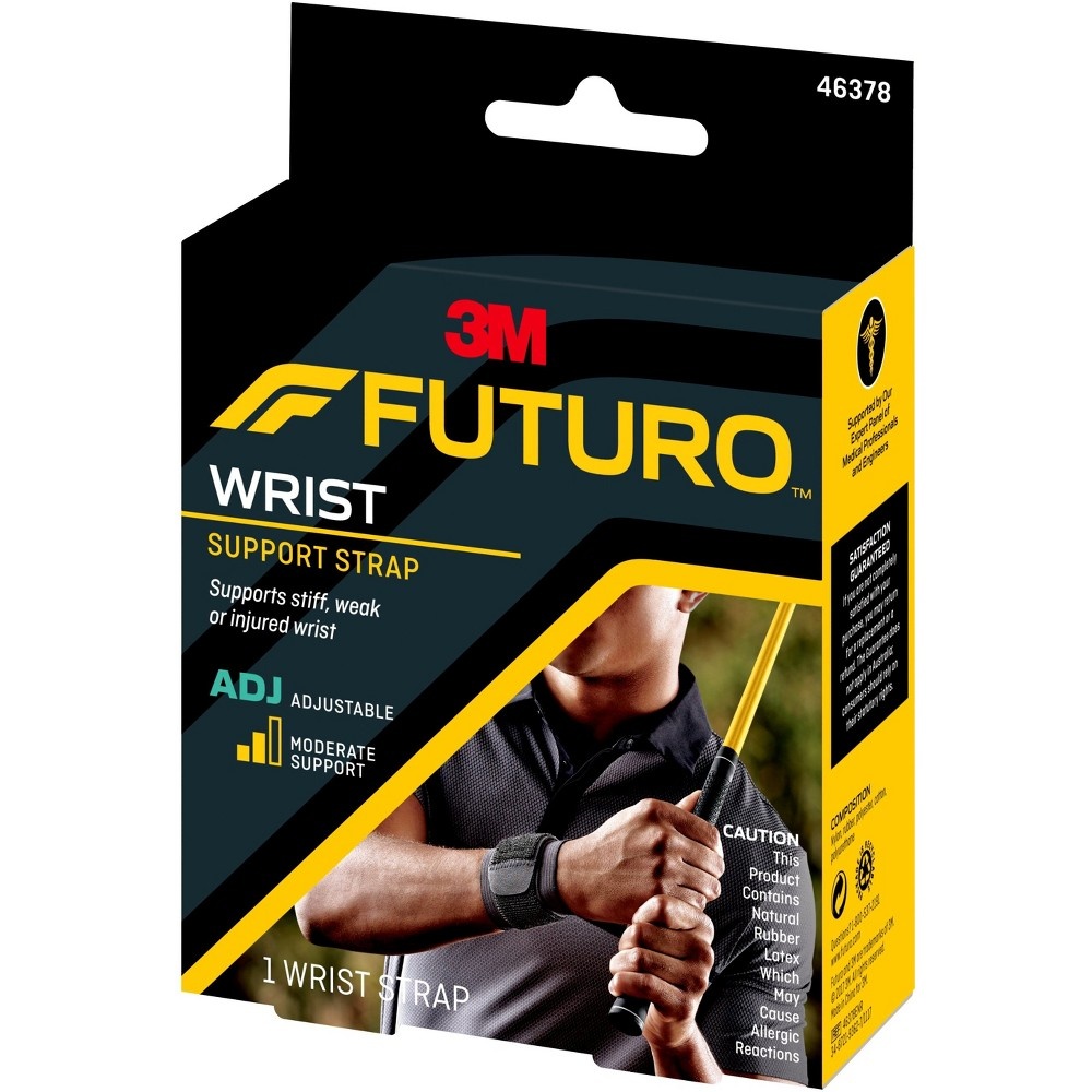 slide 2 of 2, Futuro Adjustable Wrist Support Strap Moderate Support Black, 1 ct