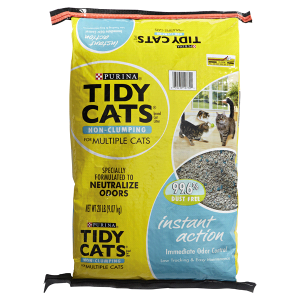 slide 1 of 1, Purina Tidy Cats Non-Clumping Cat Litter Instant Action for Multiple Cats, 20 lb