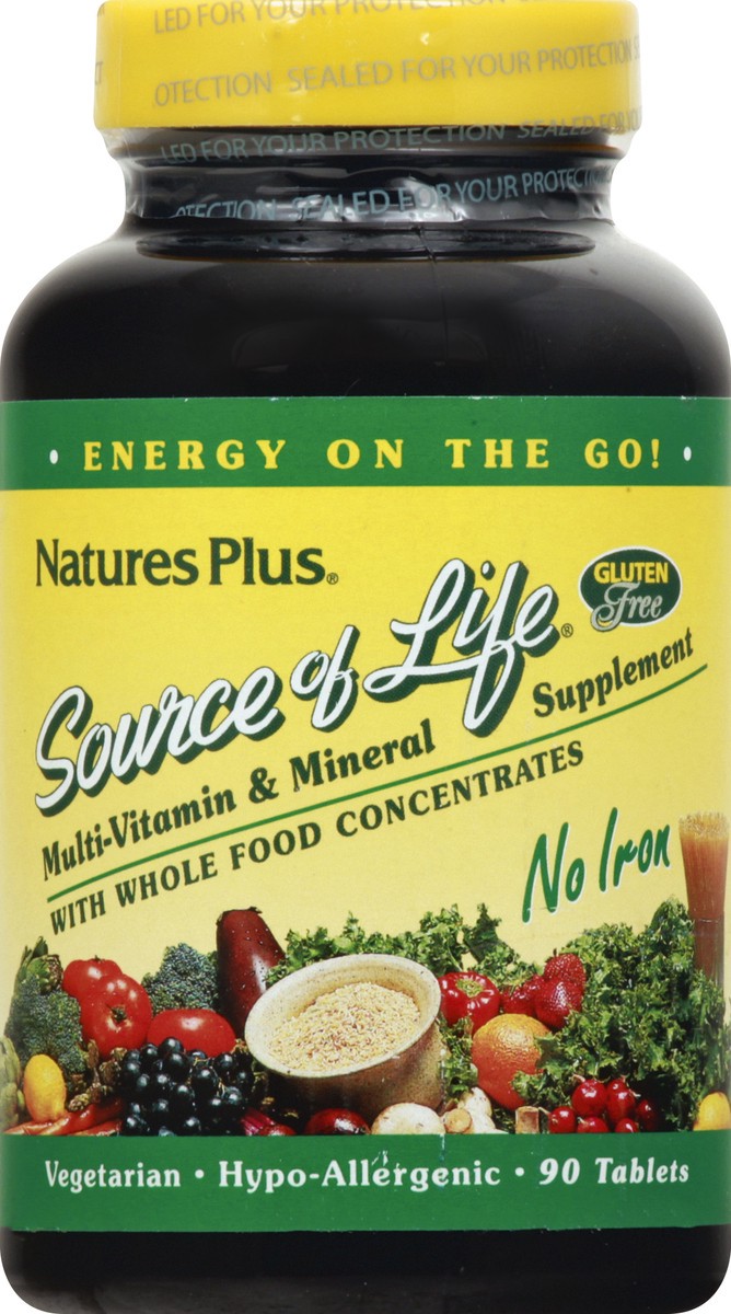 slide 4 of 9, Nature's Plus Source Of Life No Iron, 90 ct
