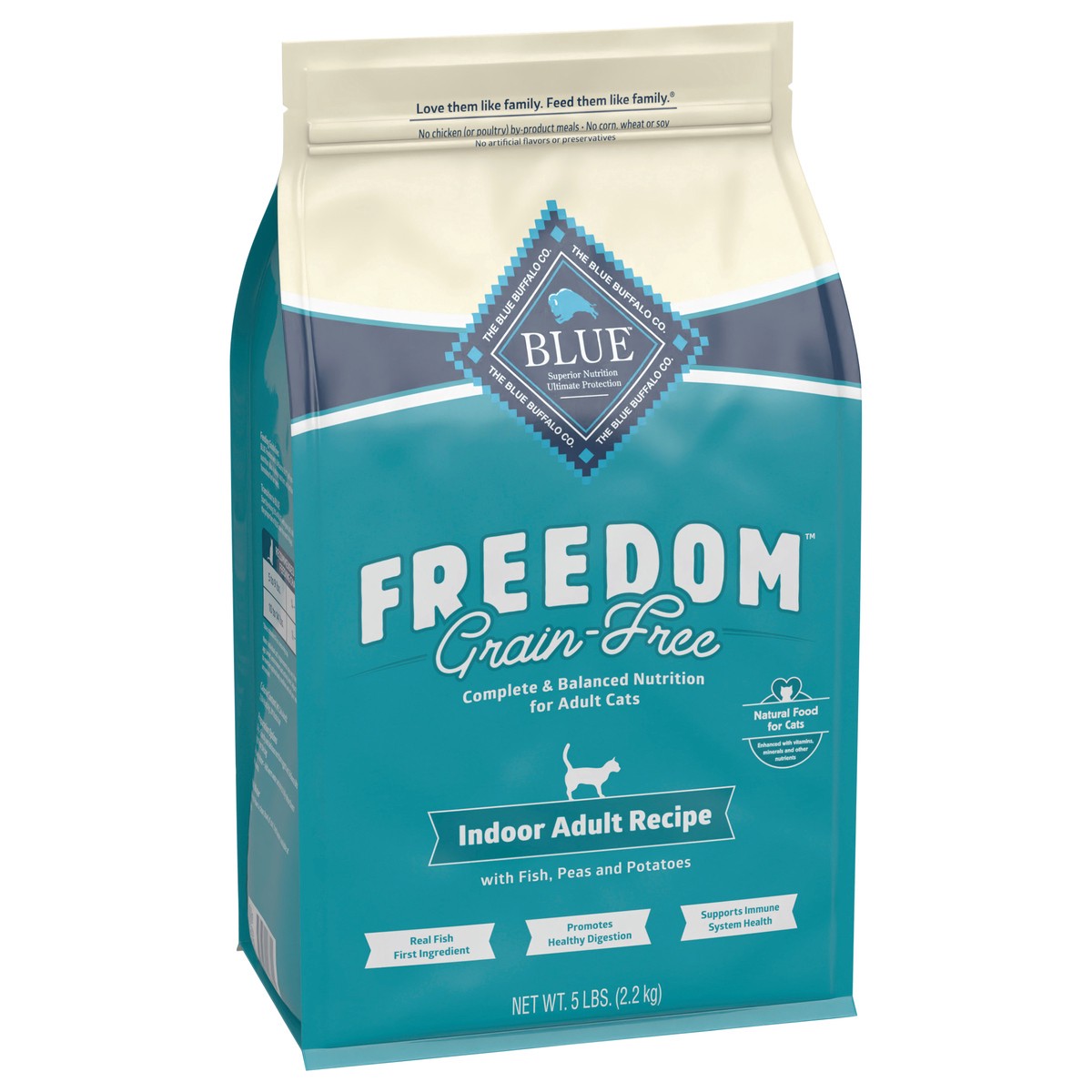 slide 8 of 9, Blue Buffalo Blue Freedom Grain-Free Adult Indoor Fish Recipe Dry Cat Food, 5 lb