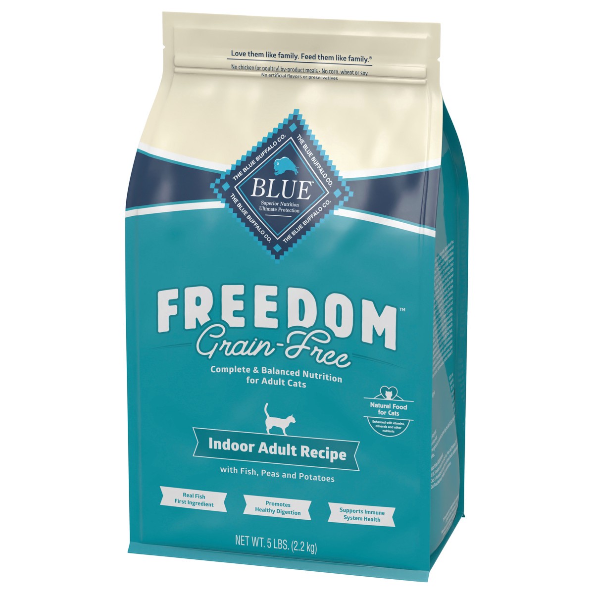 slide 9 of 9, Blue Buffalo Blue Freedom Grain-Free Adult Indoor Fish Recipe Dry Cat Food, 5 lb