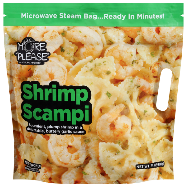 slide 1 of 1, More Please Shrimp Scampi Frozen, 24 oz