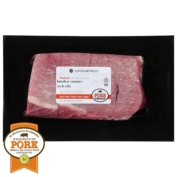 slide 1 of 1, All-Natural Premium Pork Pork Loin Boneless Country Style Ribs, per lb