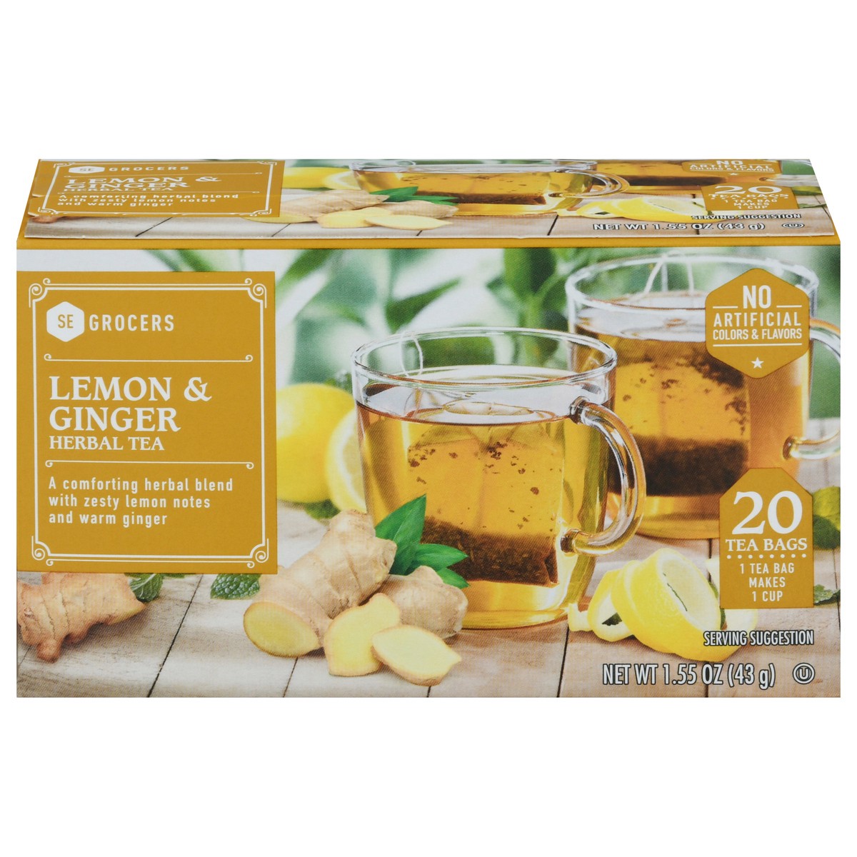 slide 14 of 15, SE Grocers Lemon & Ginger Herbl - 20 ct, 20 ct