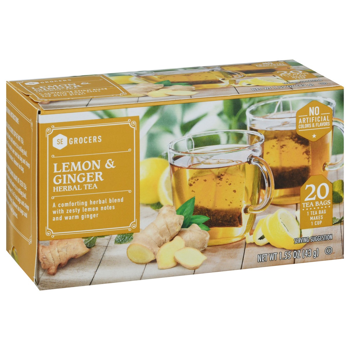 slide 5 of 15, SE Grocers Lemon & Ginger Herbl - 20 ct, 20 ct