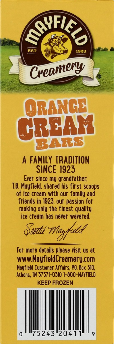 slide 8 of 10, Mayfield Creamery Orange Cream Ice Cream Bars 6 - 2.75 fl oz Bars, 6 ct