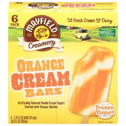 Mayfield Dairy Farms Orange Cream Frozen Yogurt & Sherbet Bars, 6 ct / 2.75 fl oz