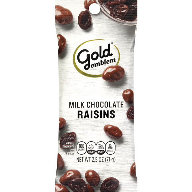 slide 1 of 1, GE Milk Chocolate Raisins, 1 ct