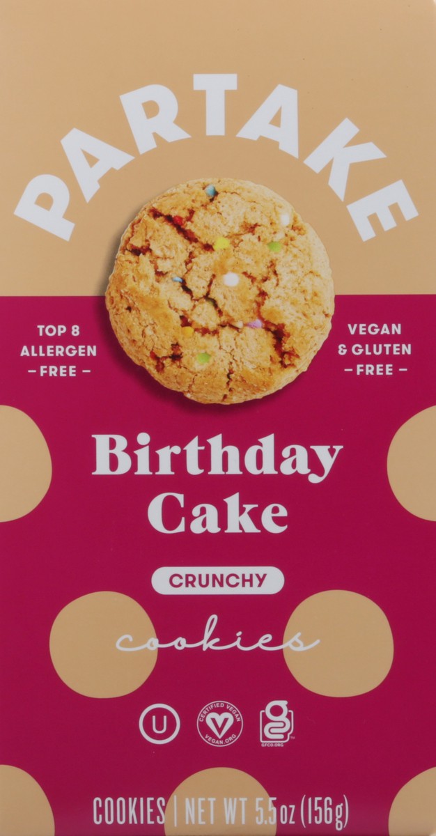 slide 2 of 10, Partake Birthday Cake Crunchy Cookies 5.5 oz, 5.5 oz