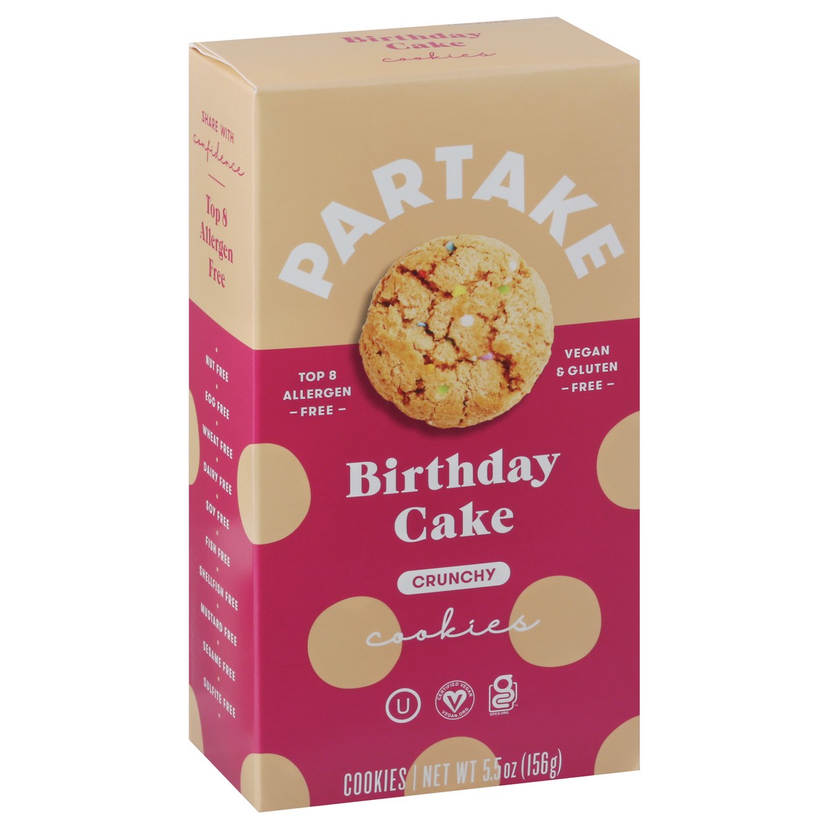 slide 6 of 10, Partake Birthday Cake Crunchy Cookies 5.5 oz, 5.5 oz
