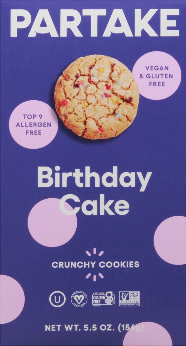 slide 1 of 10, Partake Birthday Cake Crunchy Cookies 5.5 oz, 5.5 oz