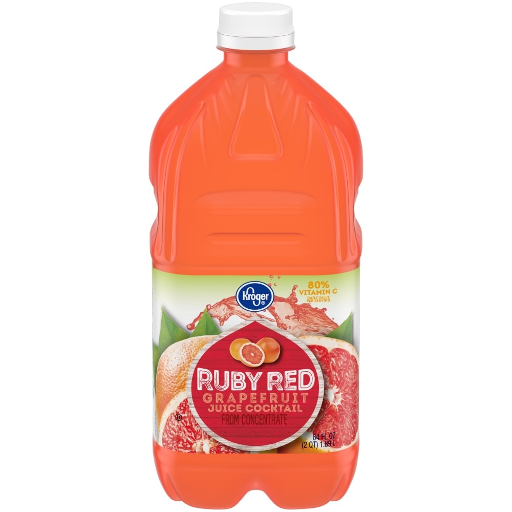 slide 1 of 1, Kroger Ruby Red Grapefruit Juice Cocktail, 64 fl oz