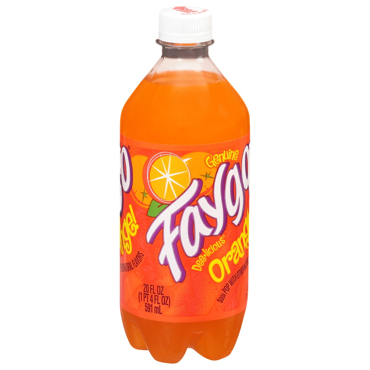 slide 2 of 9, Faygo Orange Soda 20 fl oz, 20 fl oz