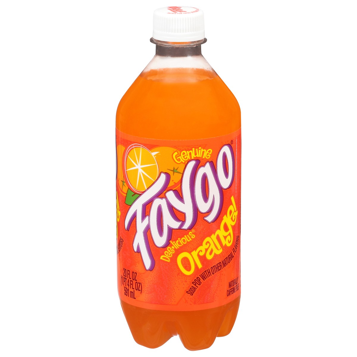 slide 1 of 9, Faygo Orange Soda 20 fl oz, 20 fl oz