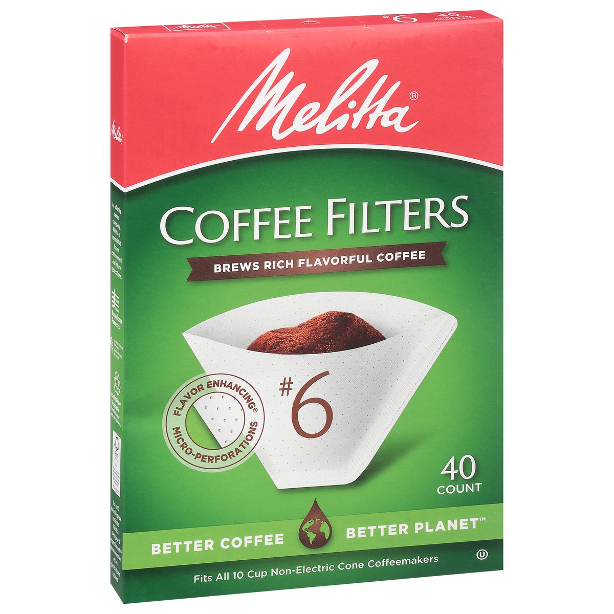 slide 4 of 10, Melitta No. 6 Coffee Filters 40 ea, 40 ct