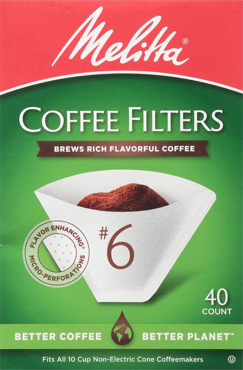 slide 5 of 10, Melitta No. 6 Coffee Filters 40 ea, 40 ct