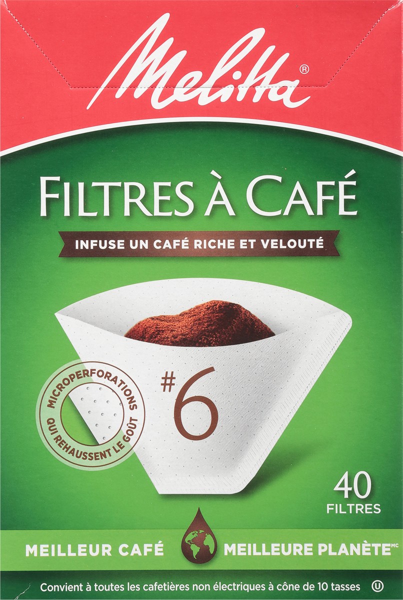 slide 8 of 10, Melitta No. 6 Coffee Filters 40 ea, 40 ct