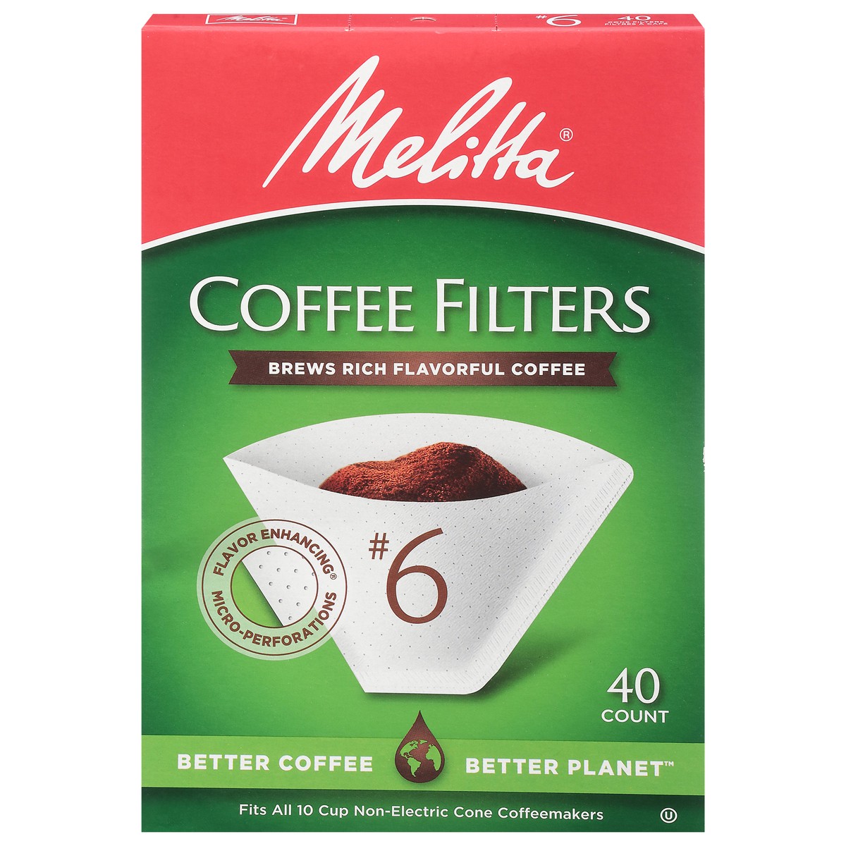 slide 1 of 10, Melitta No. 6 Coffee Filters 40 ea, 40 ct