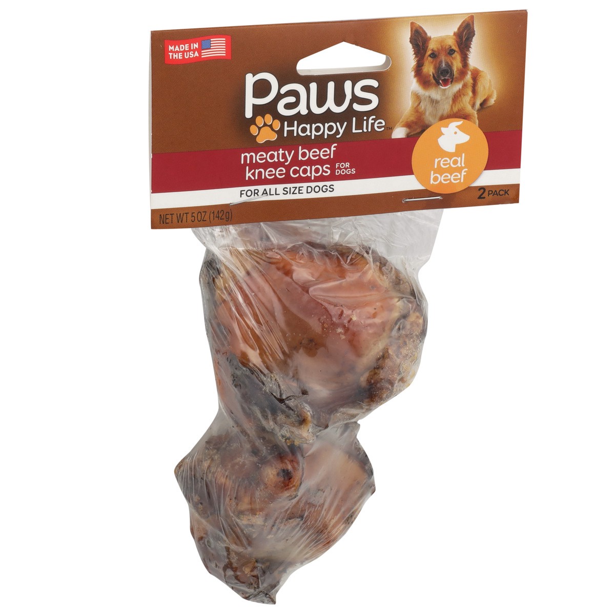 slide 8 of 9, Paws Happy Life Meaty Beef Knee Caps For Dogs, 5 oz