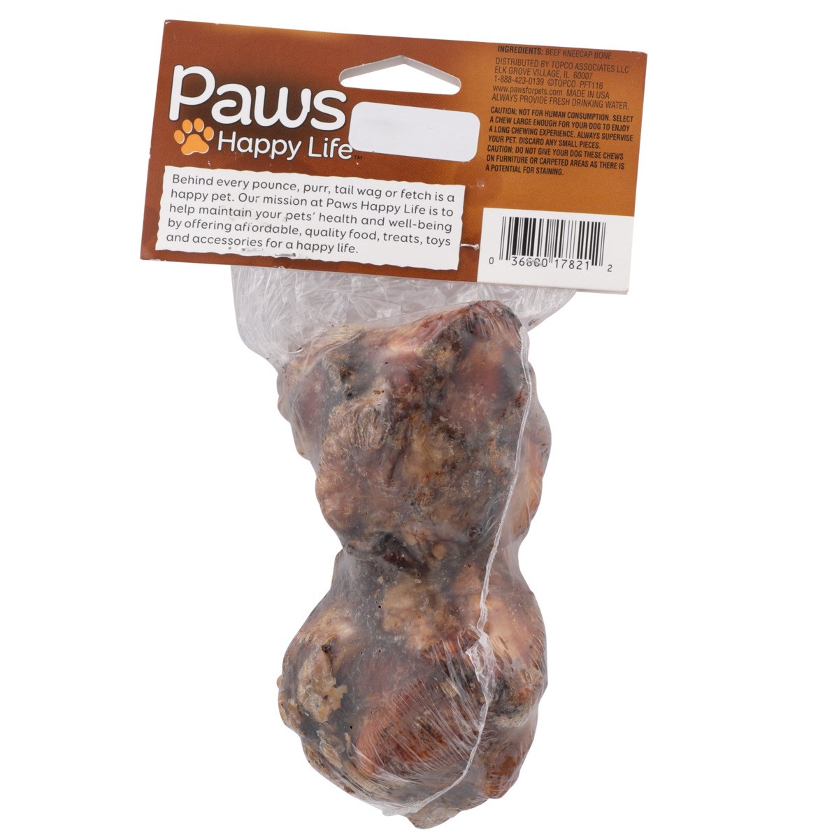 slide 3 of 9, Paws Happy Life Meaty Beef Knee Caps For Dogs, 5 oz