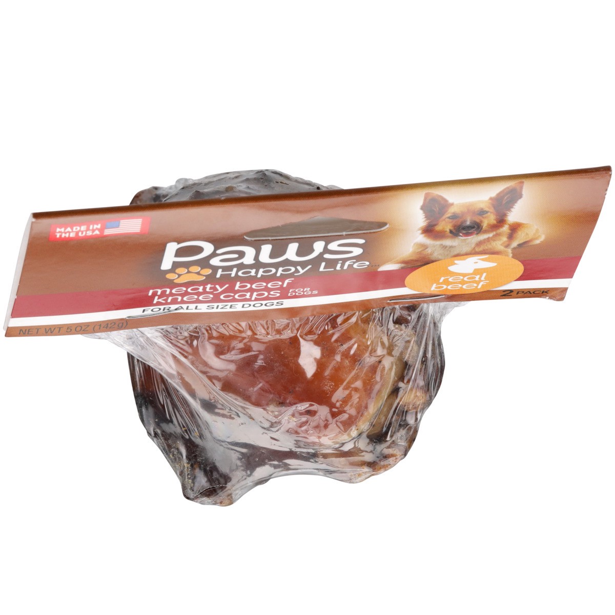 slide 6 of 9, Paws Happy Life Meaty Beef Knee Caps For Dogs, 5 oz