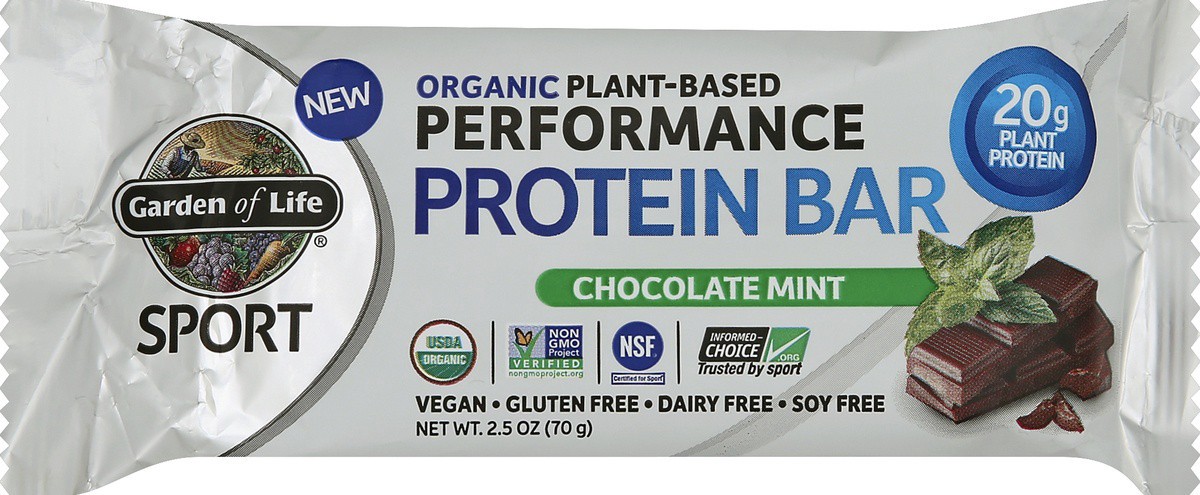 slide 5 of 5, Garden of Life Sport Organic Protein Bar Chocolate Mint, 2.5 oz