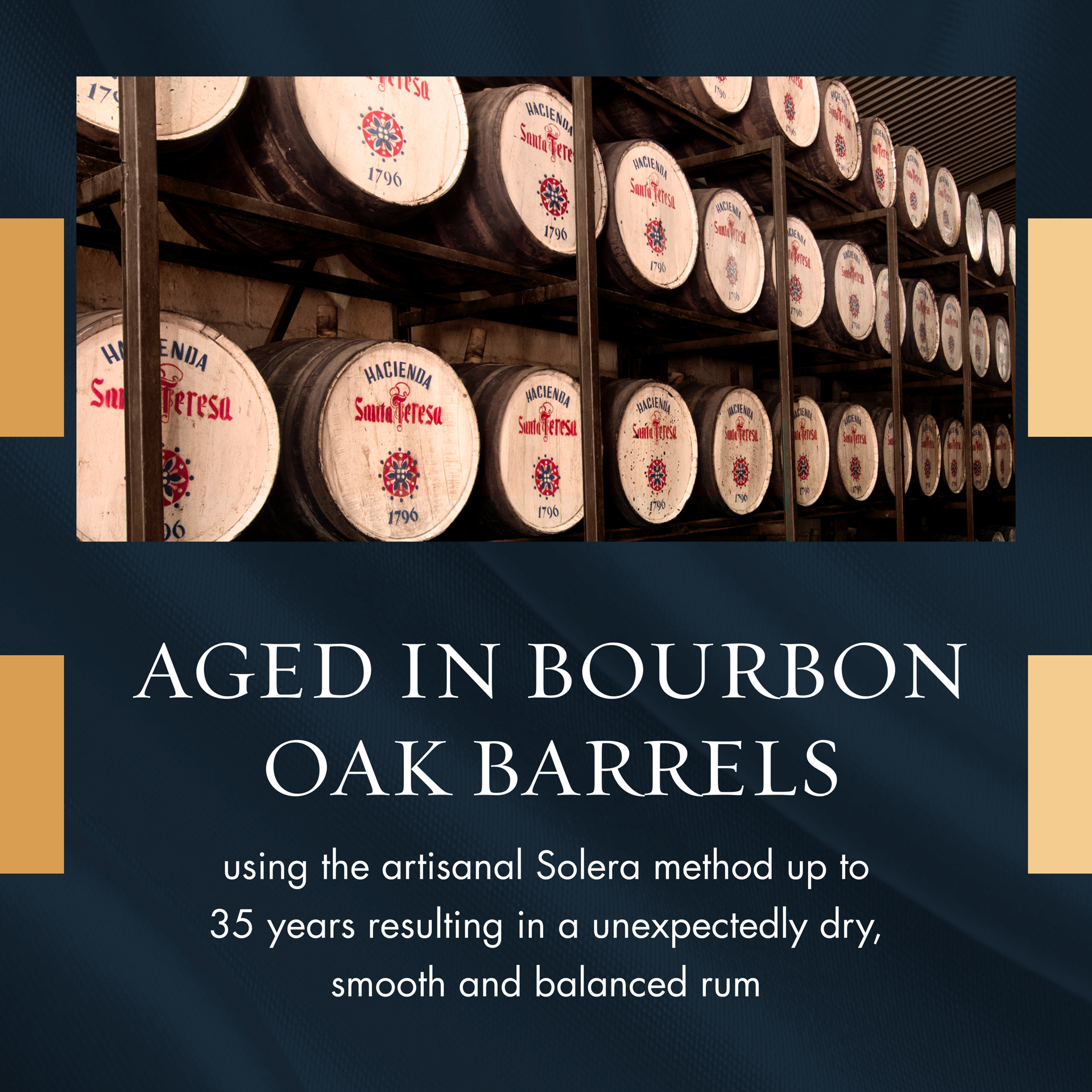 slide 4 of 5, Santa Teresa Rum 1796 40% 75Cl/750Ml, 750 ml