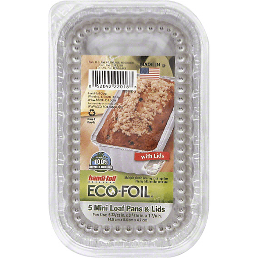 slide 2 of 2, Handi-foil Eco-Foil Mini Loaf Pans Lids, 5 ct