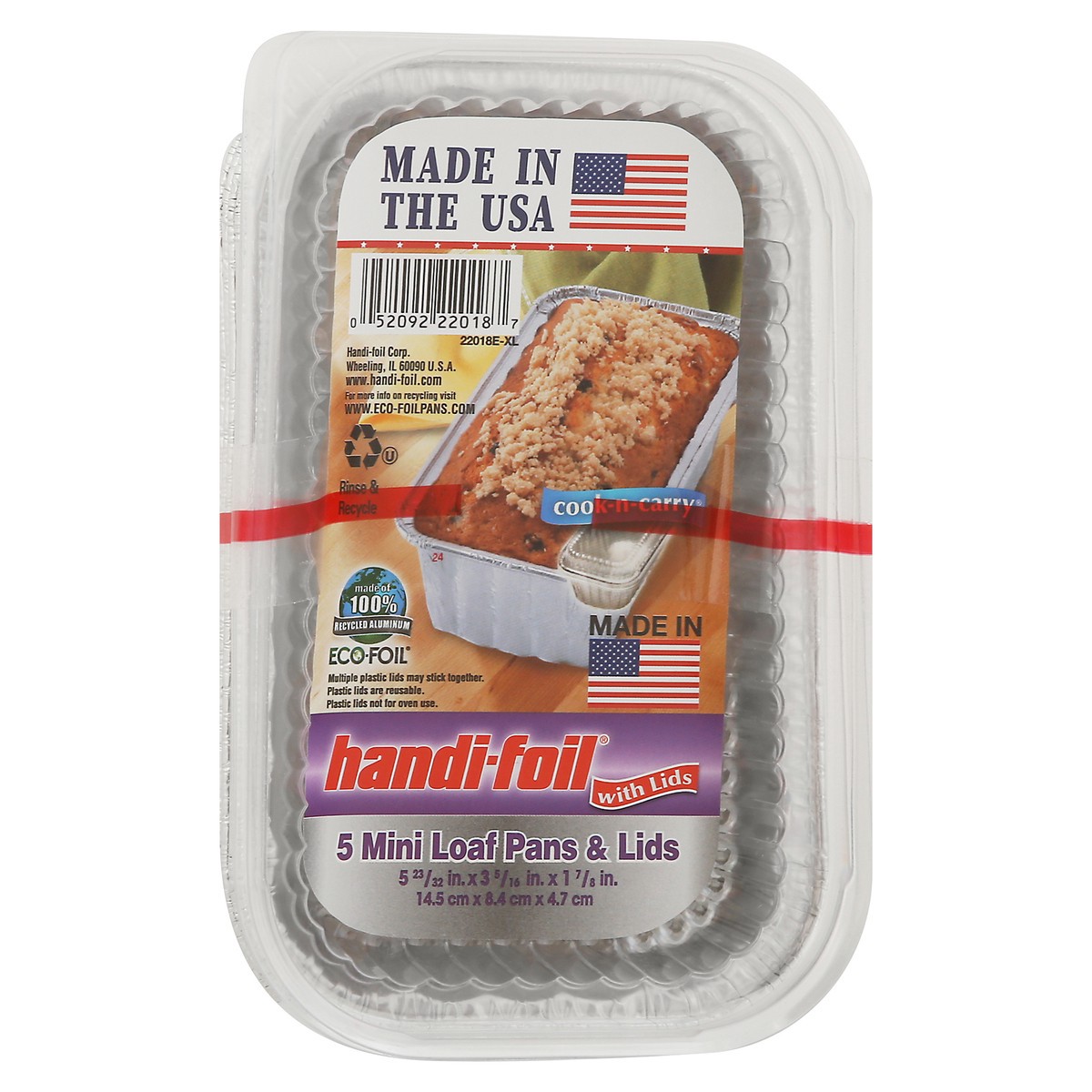 slide 2 of 9, Handi-Foil Pan &Lid Mini Loaf Pan, 5 ct