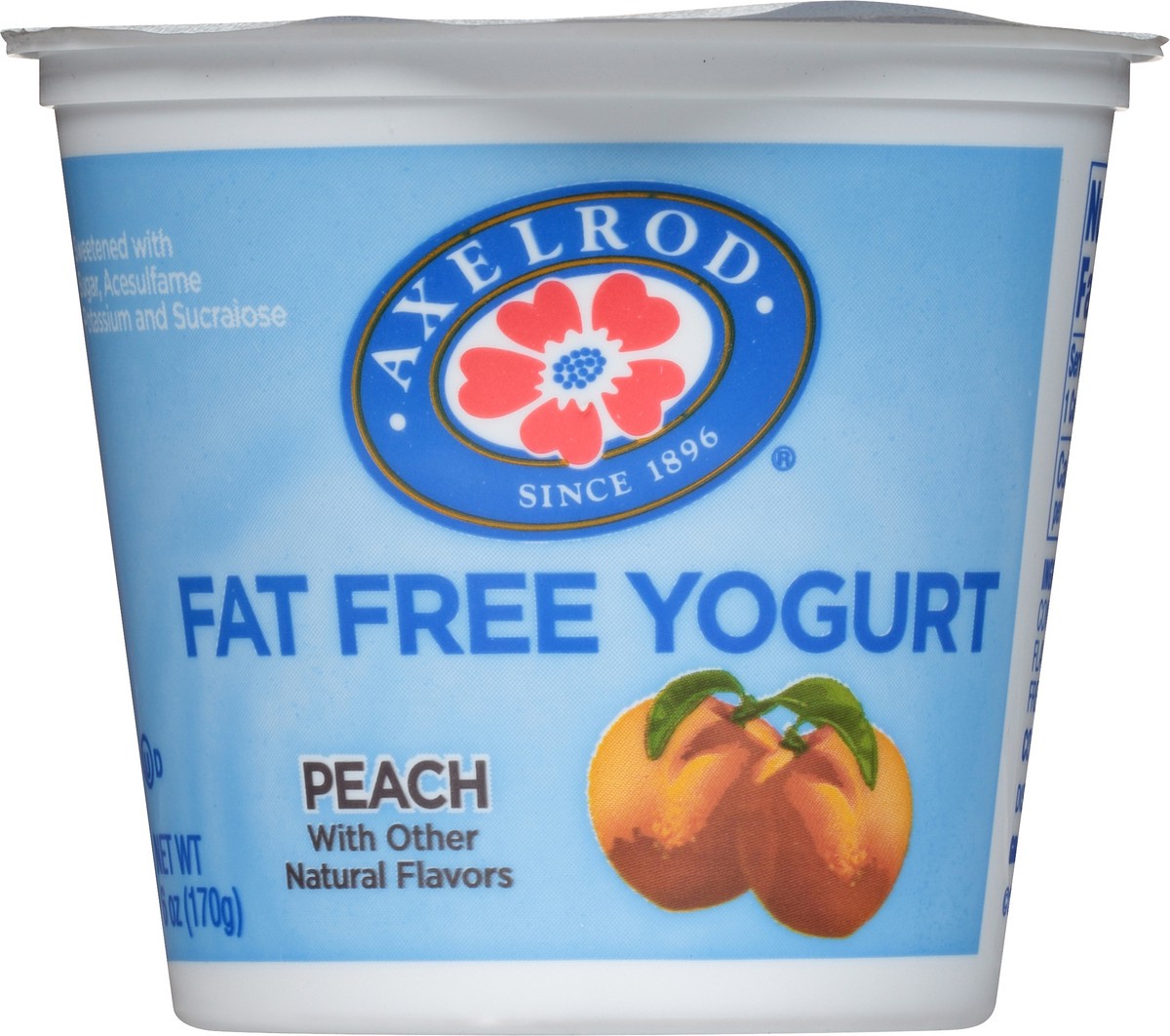 slide 7 of 8, Axelrod Swiss Fat Free Yogurt - Peach, 6 oz