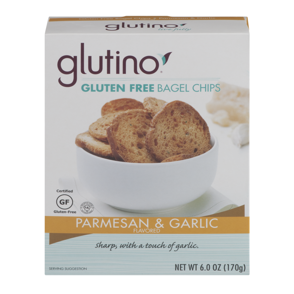 slide 1 of 5, Glutino Gluten Free Parmesan & Garlic Bagel Chips, 6 oz