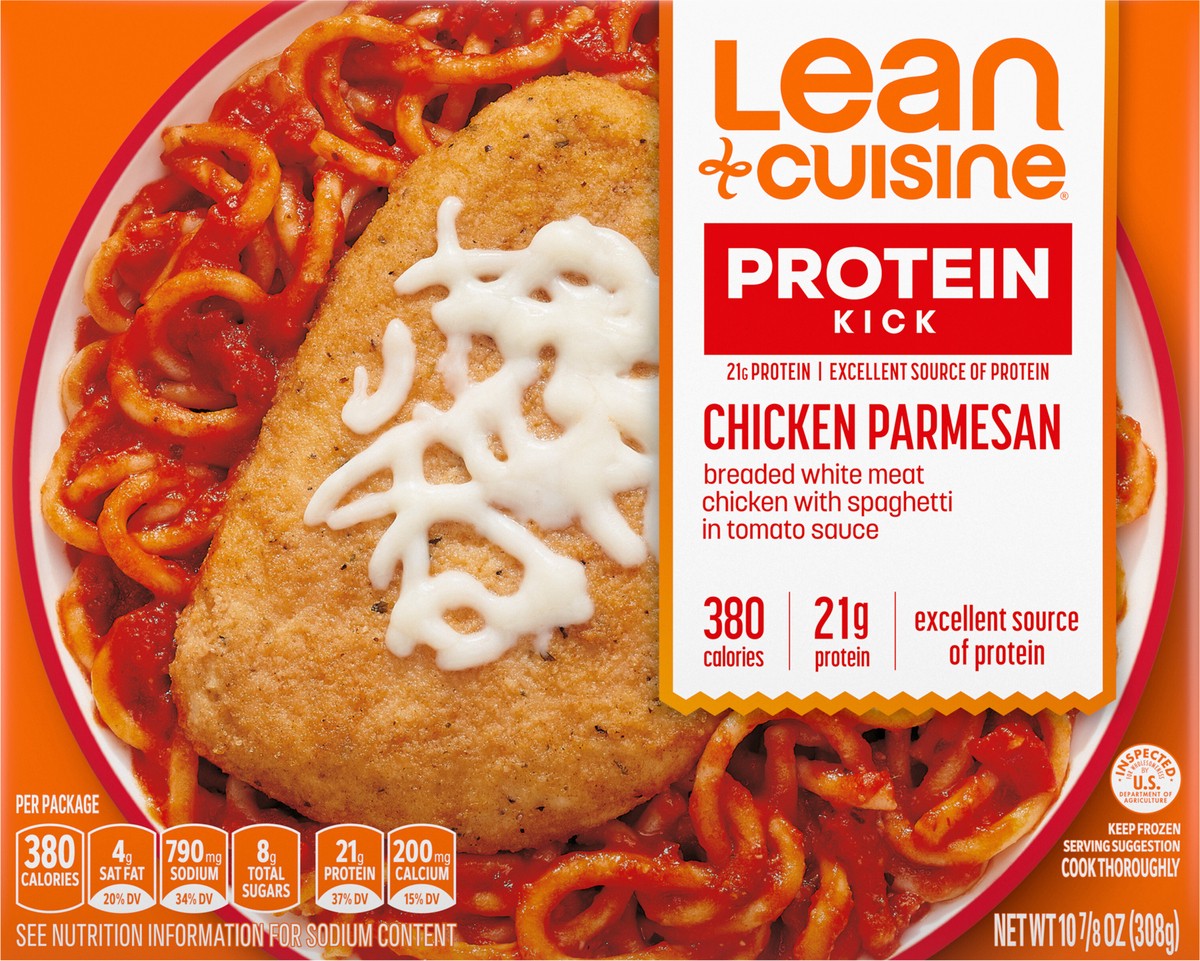 slide 2 of 9, Lean Cuisine Frozen Meal Chicken Parmesan, Protein Kick Microwave Meal, Microwave Chicken Parmesan Dinner, Frozen Dinner for One, 10.88 oz