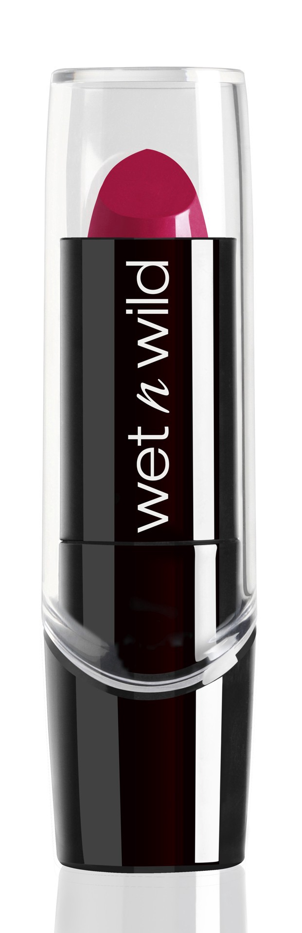 slide 3 of 3, wet n wild Silk Finish Lipstick In The Near Fuchsia, 0.13 oz