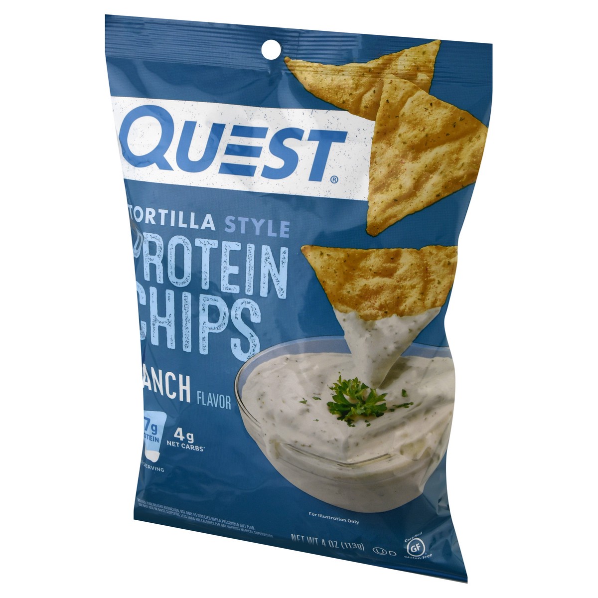 slide 9 of 9, Quest Protein Chips, Tortilla Style, Ranch Flavor, 4 oz