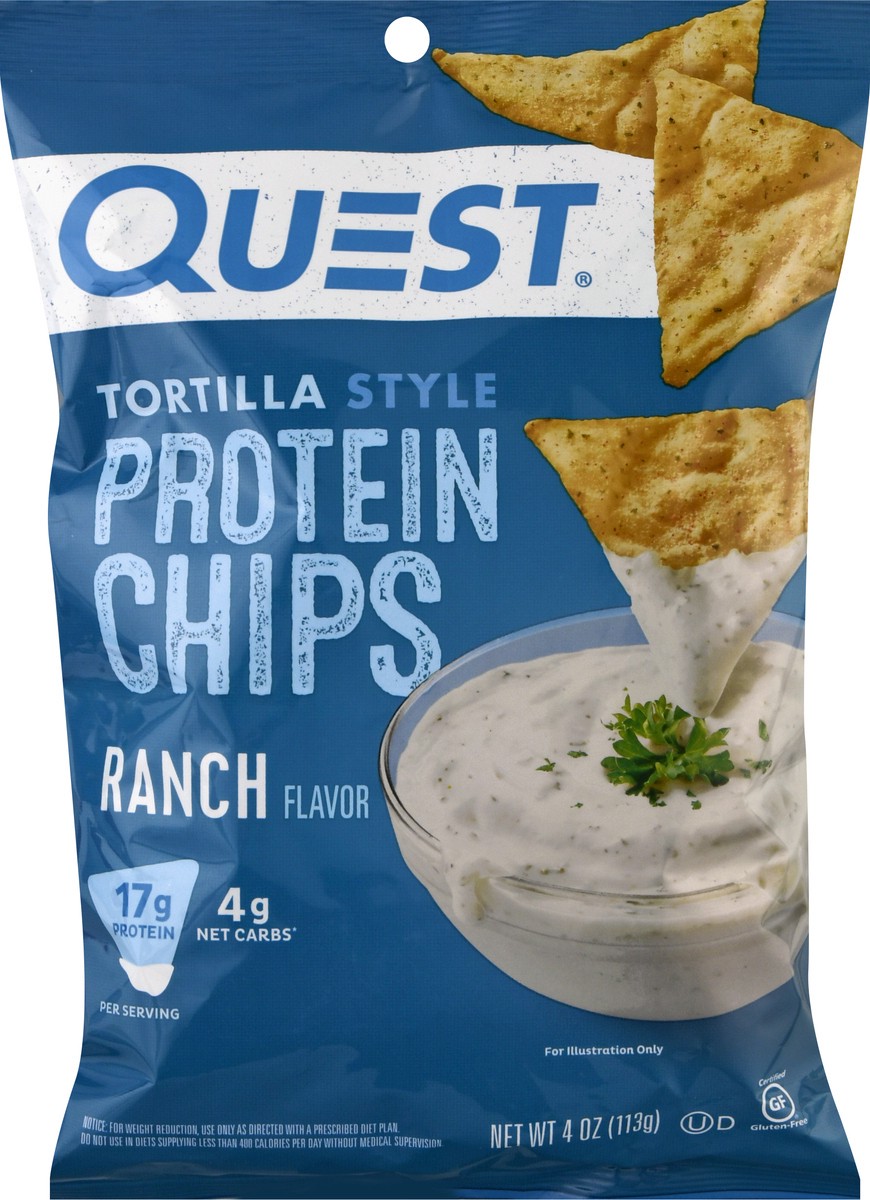 slide 1 of 9, Quest Protein Chips, Tortilla Style, Ranch Flavor, 4 oz