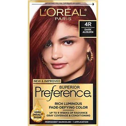 L'oreal Paris Superior Preference Permanent Hair Color 4r Dark Auburn Kit - Each