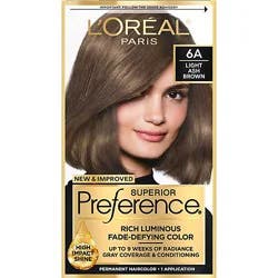 L'oreal Paris Superior Preference Fade-Defying Permanent Hair Color 6a Light Ash Brown Kit - Each