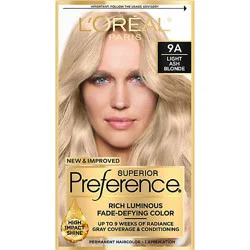 L'oreal Paris Superior Preference Fade-Defying Permanent Hair Color 9a Light Ash Blonde Kit - Each