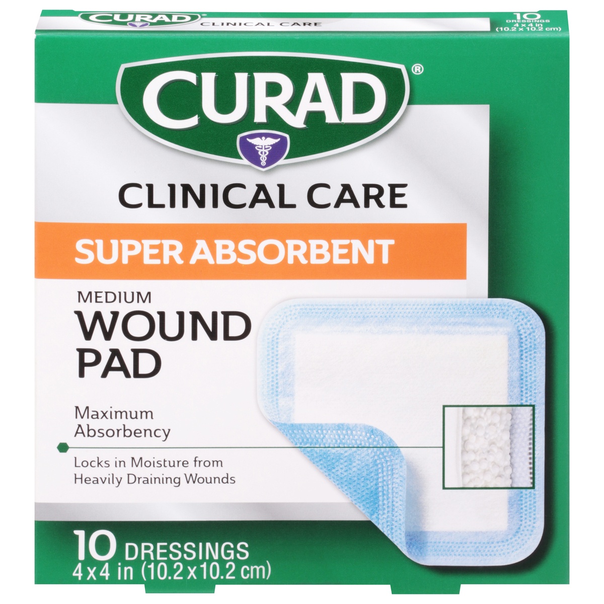 slide 1 of 1, Curad Clinical Advances Ultrasorb Super Absorbent Polymer Dressing, 10 ct