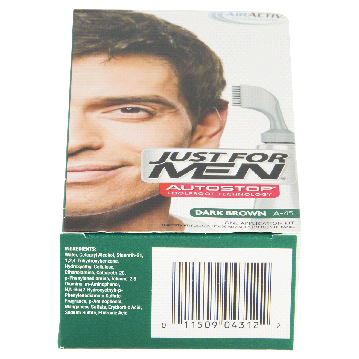 slide 5 of 17, Just for Men Easy CombIn Color Gray Hair Coloring for Men with Comb Applicator - 1.2oz - Dark Brown A45, 1.2 oz